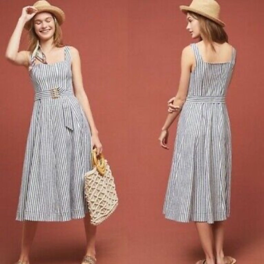 Maeve Fowler striped midi dress Sz 16